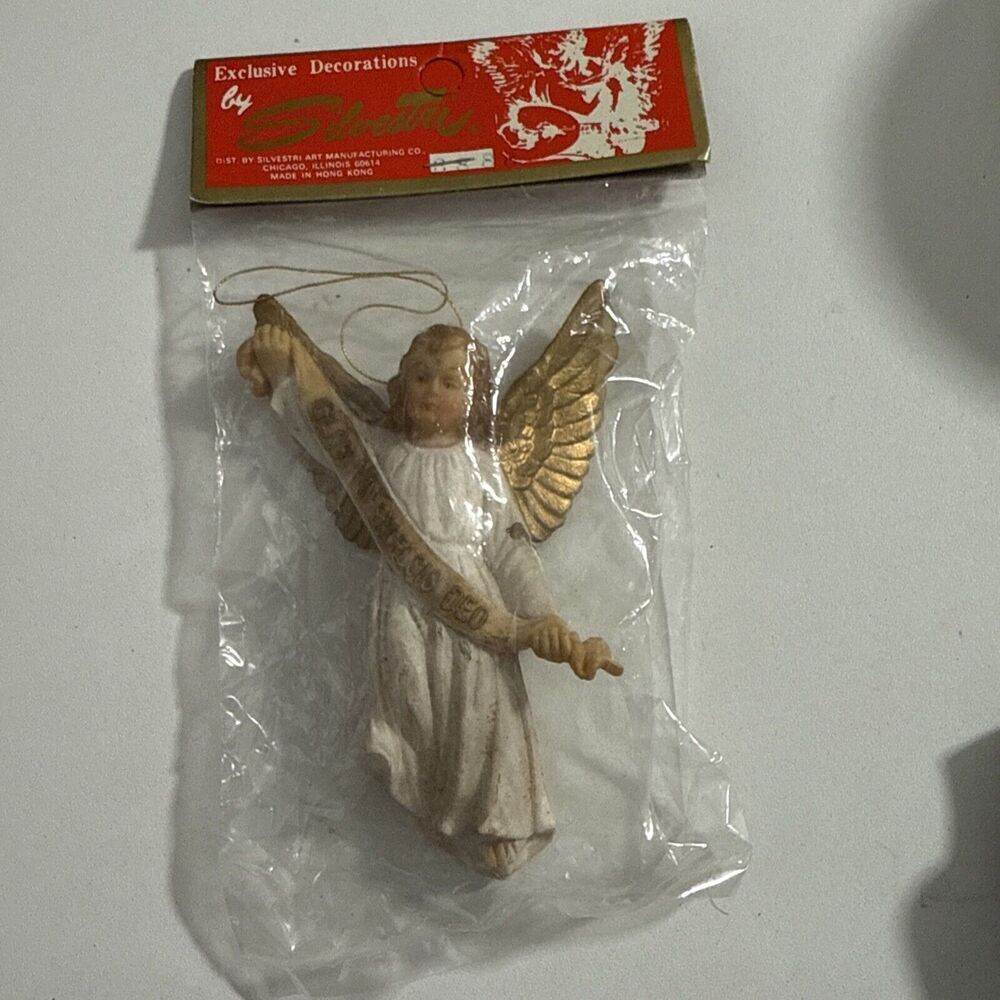 Vtg Silvestri Victorian Angel Christmas Ornament